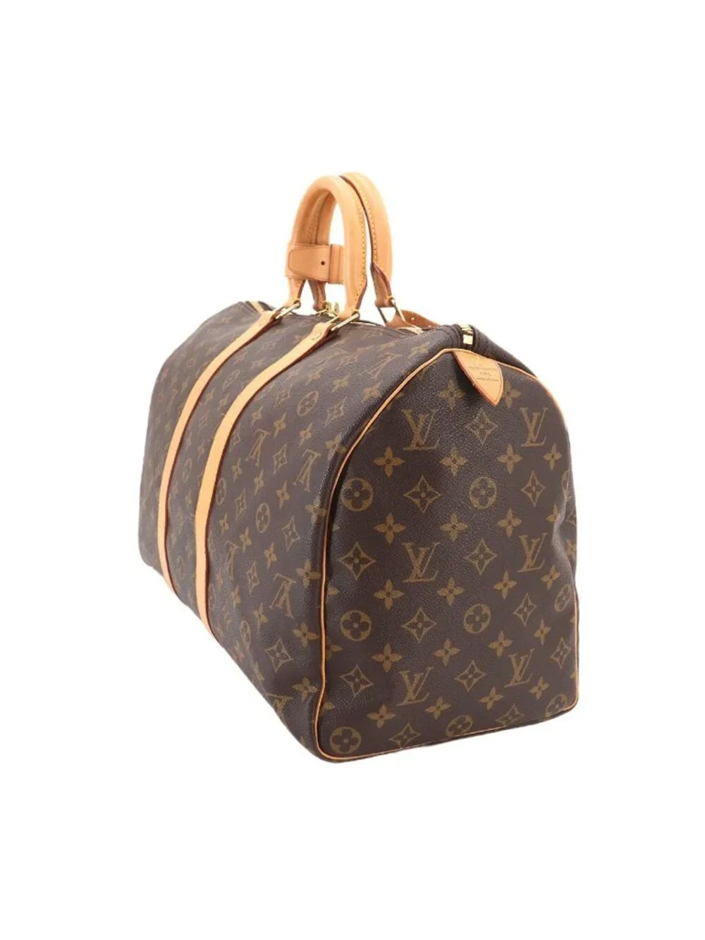 Louis Vuitton Monogram Keepall 45 Boston Bag Brown